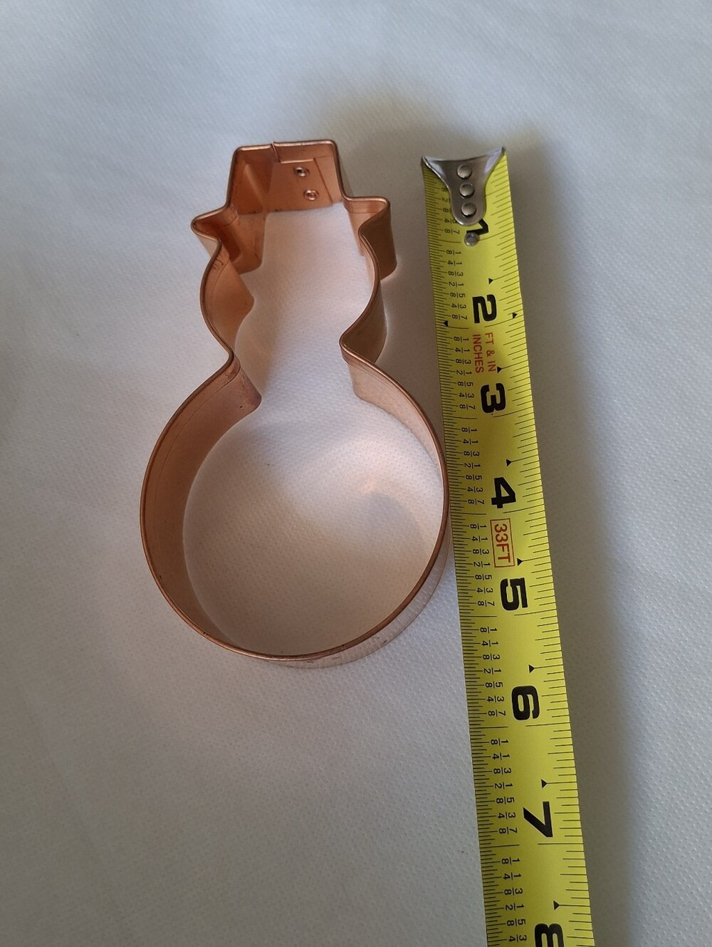 Copper Snowman Cookie Cutter - Festive Copper Finish- Cottagecore Bakeware